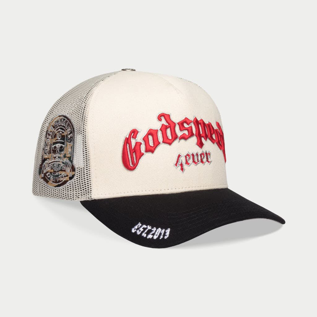 Godspeed FOREVER TRUCKER HAT (WHITE/BLACK)