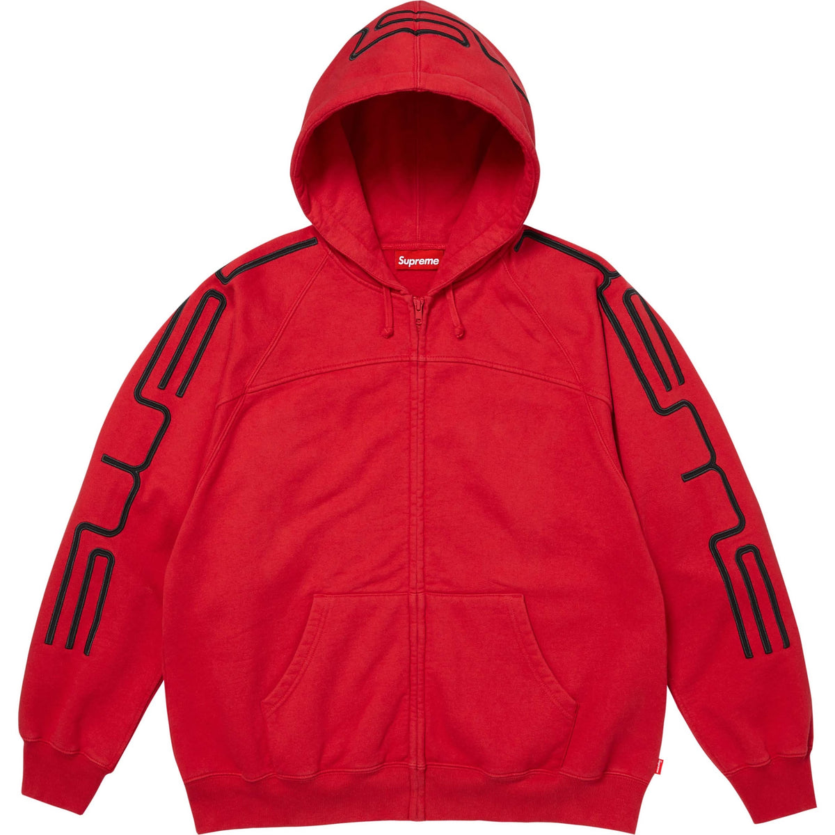 Supreme red connect zip up hooded sweatshirt