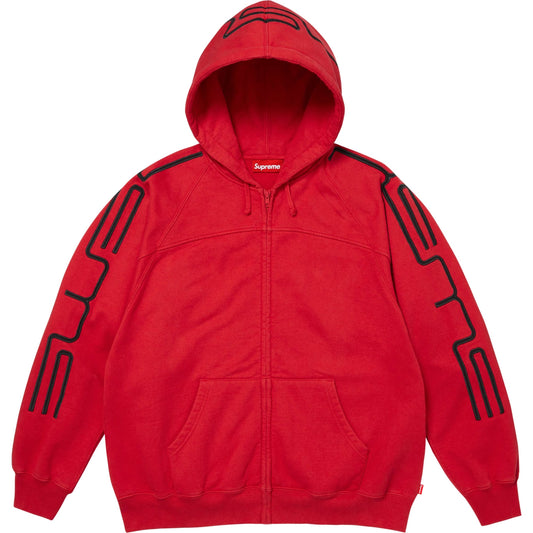 Supreme red connect zip up hooded sweatshirt
