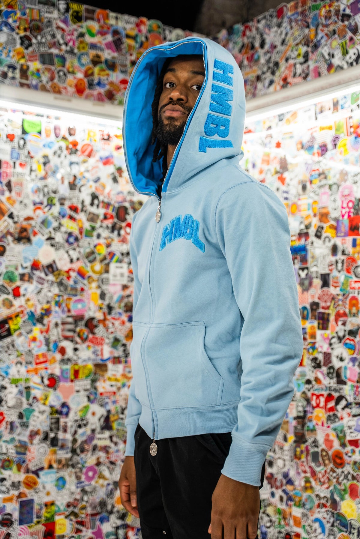 HMBL OG Baby Blueberry Double Full Zip Hoodie