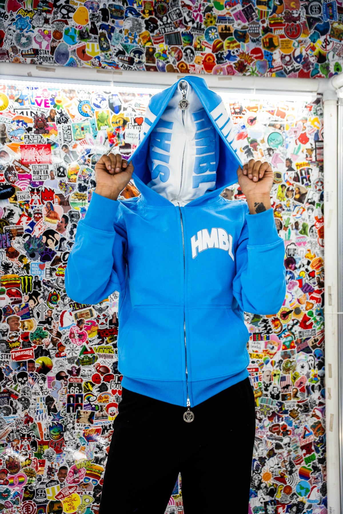 HMBL OG Electric Blue Double Full Zip Hoodie