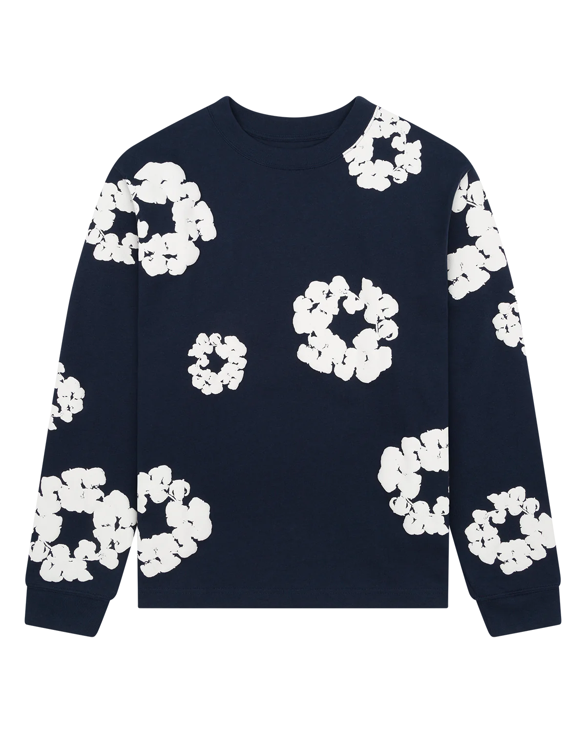 DENIM TEARS-Long Sleeve Cotton Wreath Tee Navy