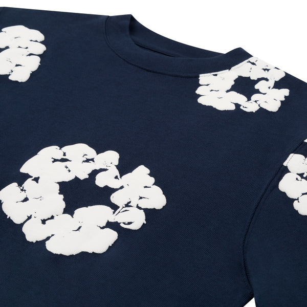 DENIM TEARS-Long Sleeve Cotton Wreath Tee Navy