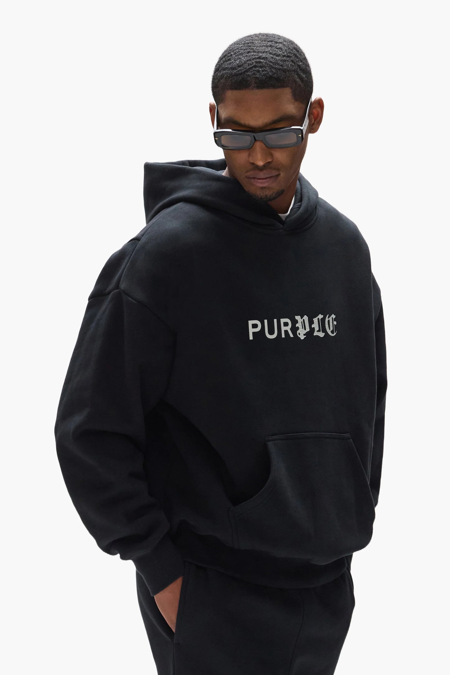PURPLE-Half & Half Hoodie-P401-HFBH425