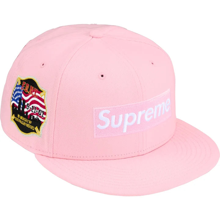 SUPREME /FDNY BOX LOGO NEW ERA HAT PINK 7 5/8