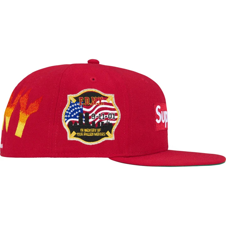 SUPREME /FDNY BOX LOGO NEW ERA HAT RED 7 1/8
