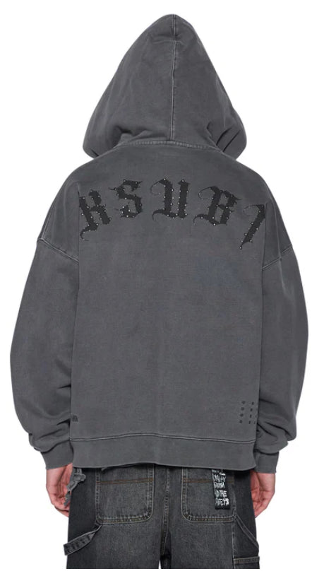 KSUBI-Serpent Ekcess Hoodie Faded Black-MFA25FL006