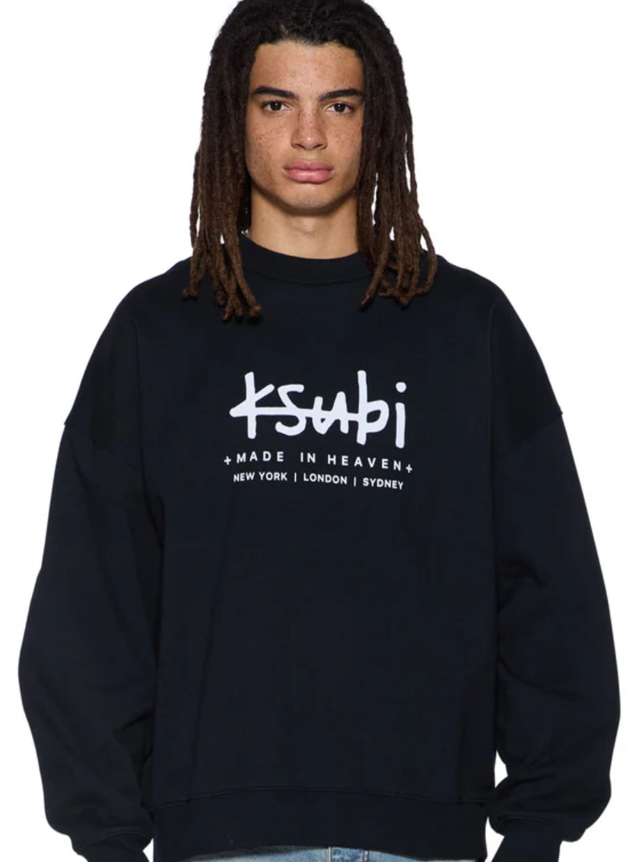 KSUBI-Plated Ekcess Crewneck Jet Black-MFA25FL011