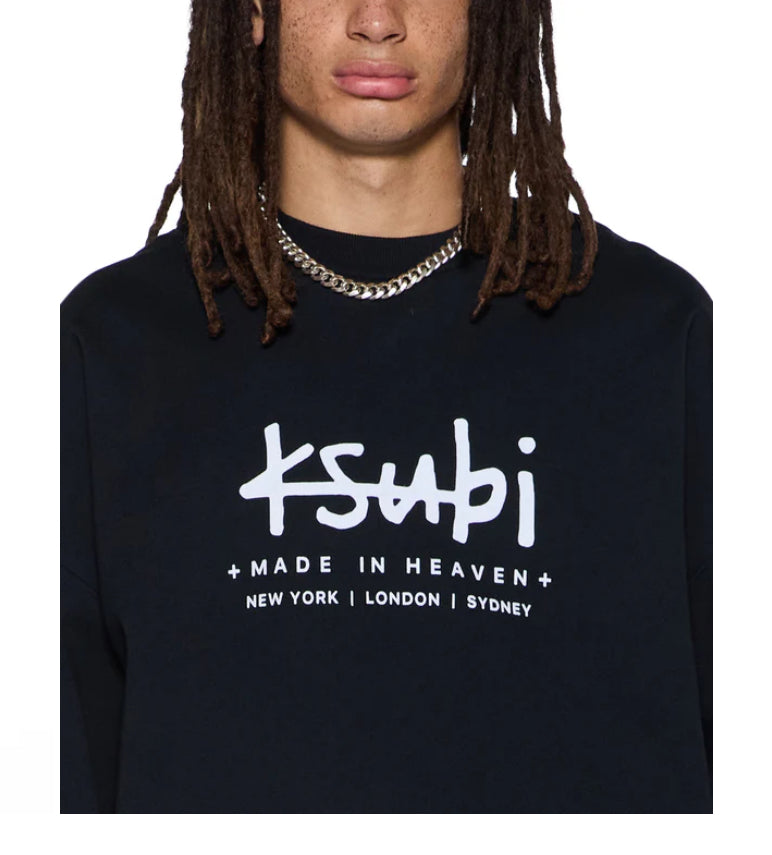 KSUBI-Plated Ekcess Crewneck Jet Black-MFA25FL011