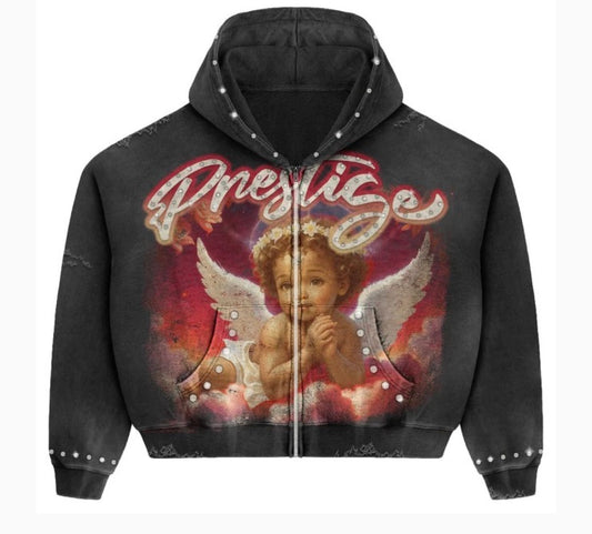 PRESTIGE COLLECTION ANGEL HOODIE (BLACK/RED)