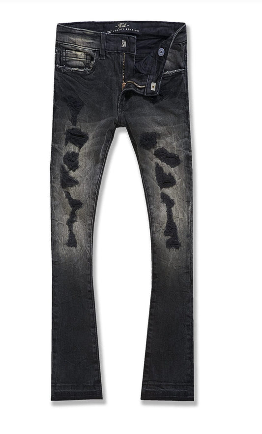 JORDAN CRAIG KIDS STACKED ROCKPORT DENIM (NATURE BLACK)-JTF1167RK