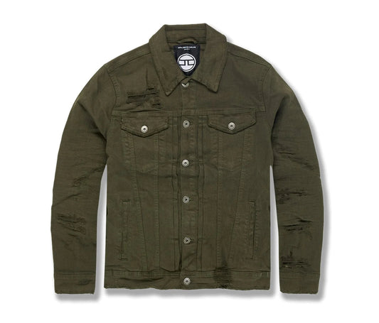 KIDS BAYSIDE DENIM TRUCKER JACKET ( AEMY GREEN)-JJ955RK