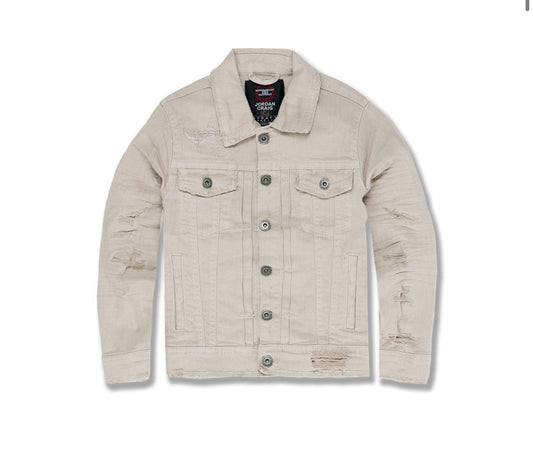 KIDS TRIBECA TWILL TRUCKER JACKET (LATTE)-JJ900RK