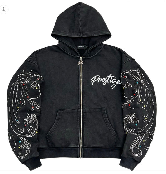PRESTIGE-Monarch Rhinestone Hoodie