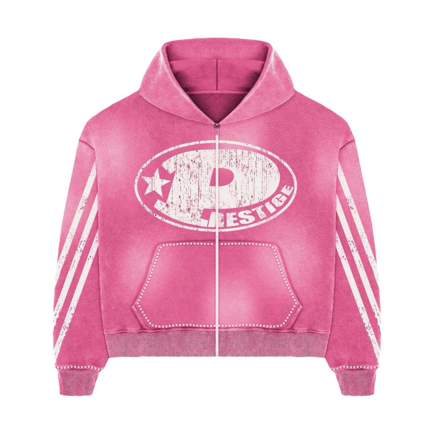 Prestige "P Logo" Rhinestone Hoodie PINK
