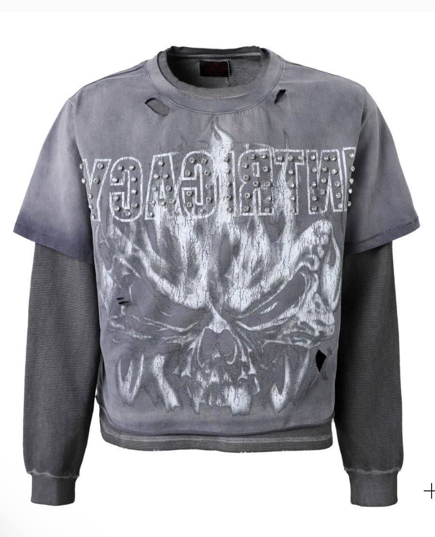 Lost Intricacy 'Oblivion' Grey LS Thermal Tee