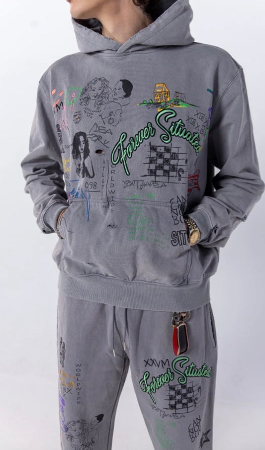 FOREVERSITUATED Check Mate Sketch PANTS