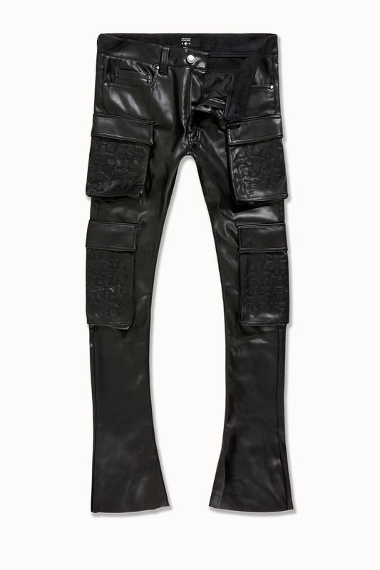 SKINNY STACKED EDEN CARGO PANTS (BLACK)