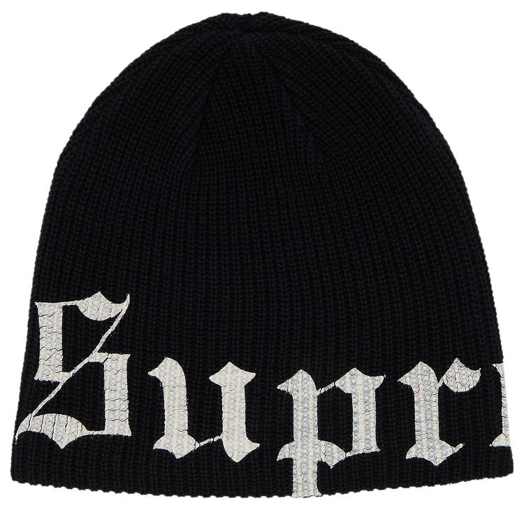 Supreme Old English Printed Beanie 'Black'