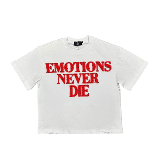MIXED EMOTION END RED RHINSTONES T-SHIRT