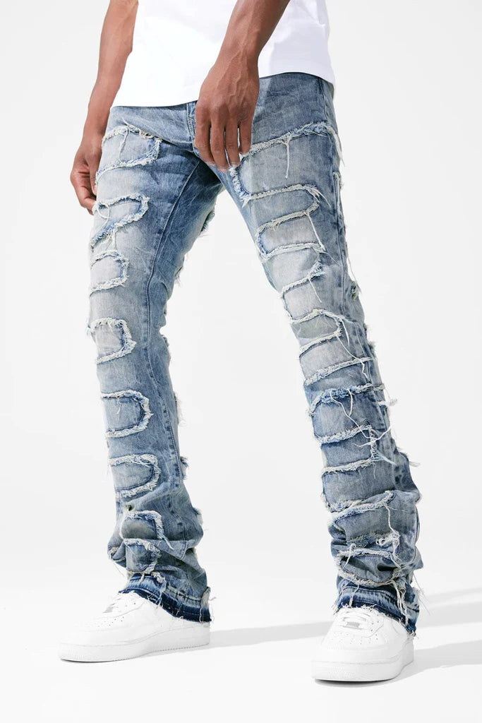 MARTIN STACKED - PYTHON DENIM-JTF1130