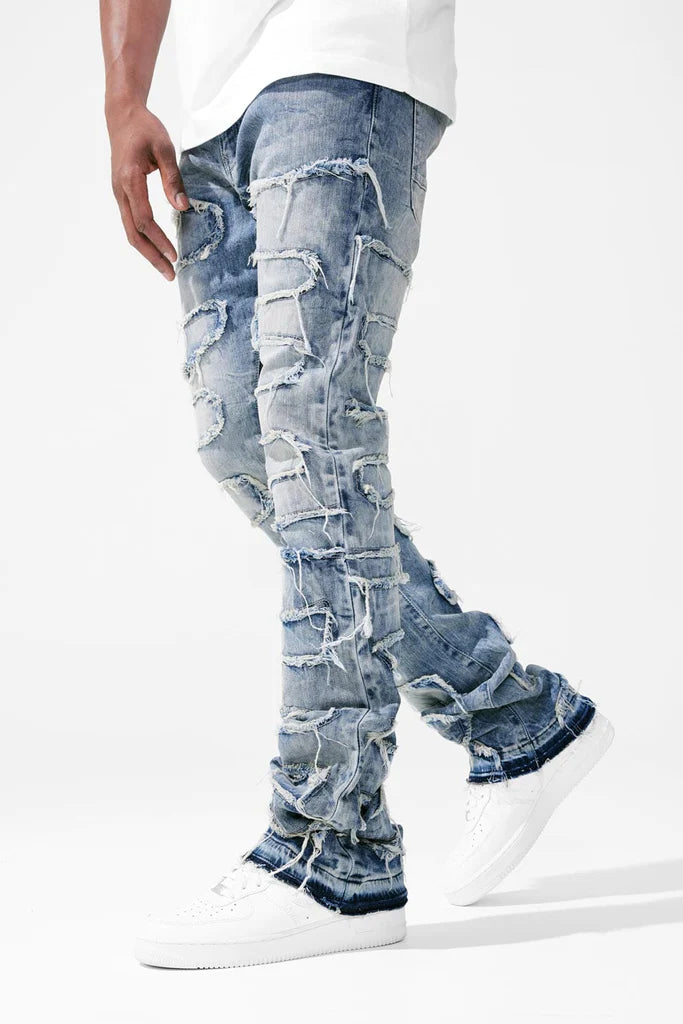 MARTIN STACKED - PYTHON DENIM-JTF1130