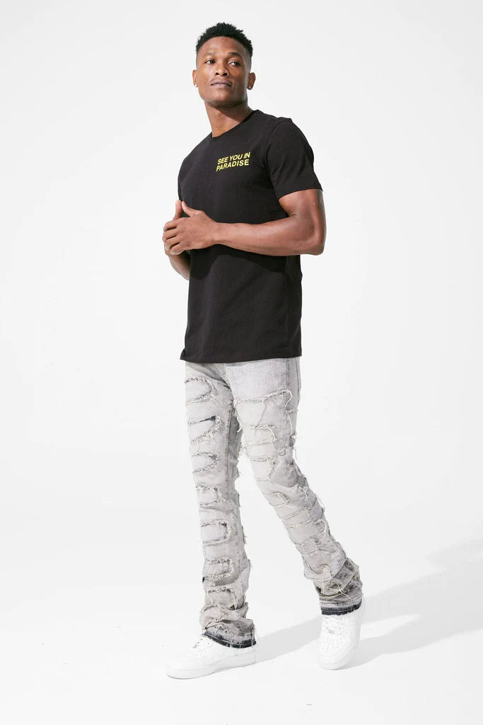MARTIN STACKED - PYTHON DENIM-JTF1130
