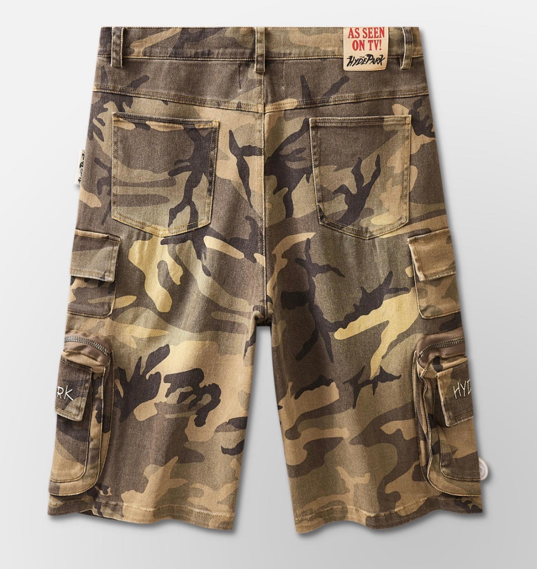 HYDEPARK-XXXTRA CARGO SHORT - GREEN CAMO