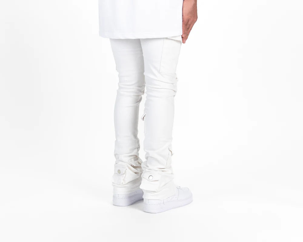 PHEELINGS  "MY PLEASURE" CARGO FLARE STACK DENIM