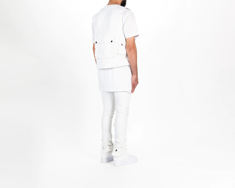 PHEELINGS  "MY PLEASURE" CARGO FLARE STACK DENIM