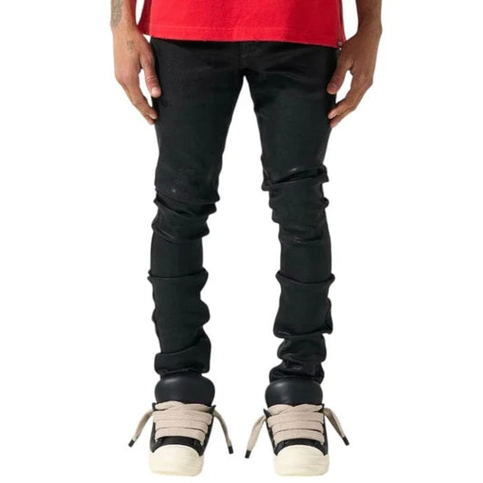 ONYX black serenede waxed jeans