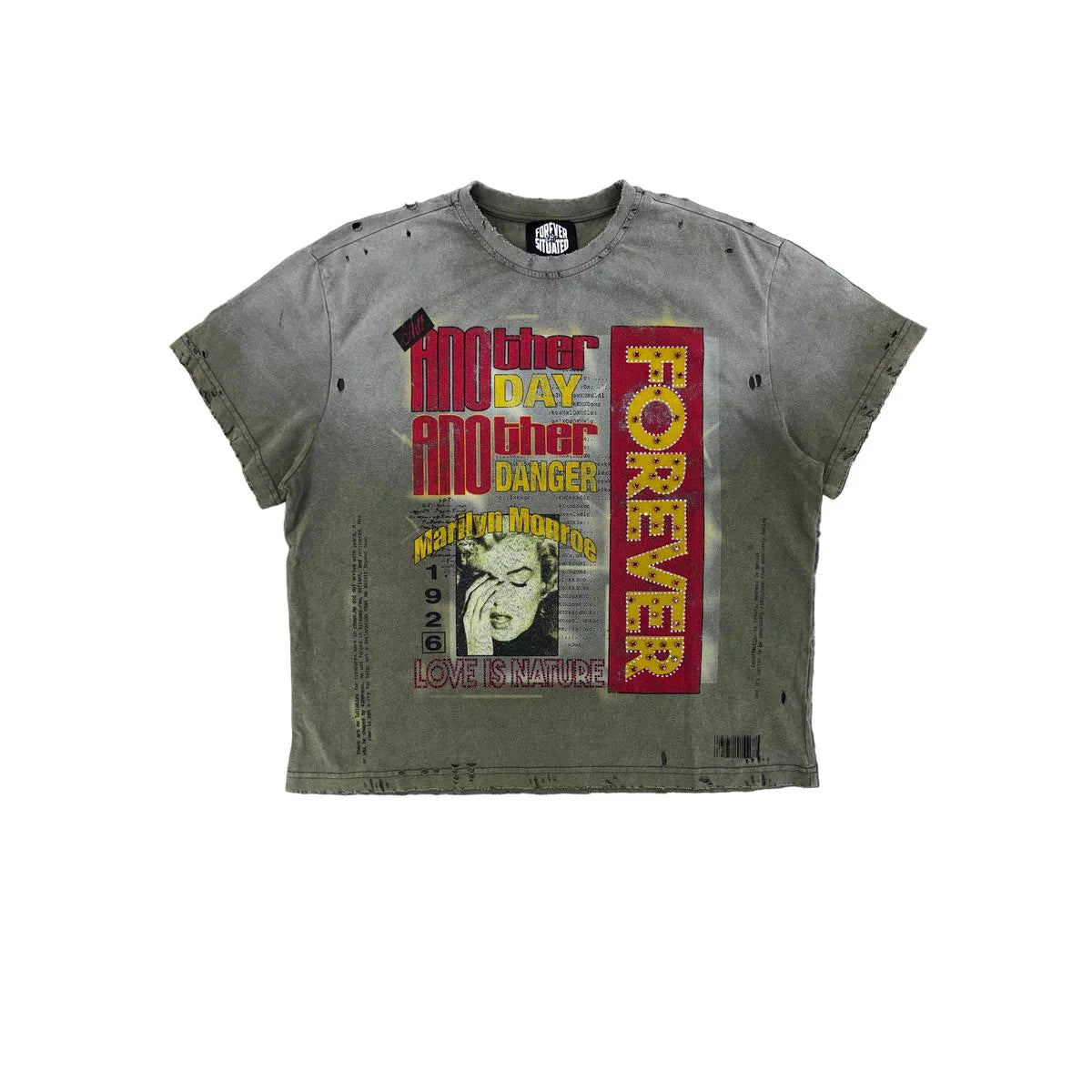 Forever situated LOVE DANGER T - SHIRT - GREEN