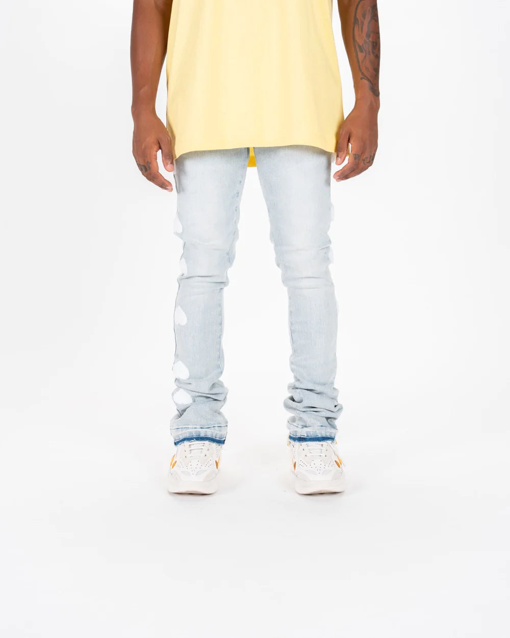 HEARTBEAT OF SUCCESS" FLARE STACK DENIM-PH-FW23-05