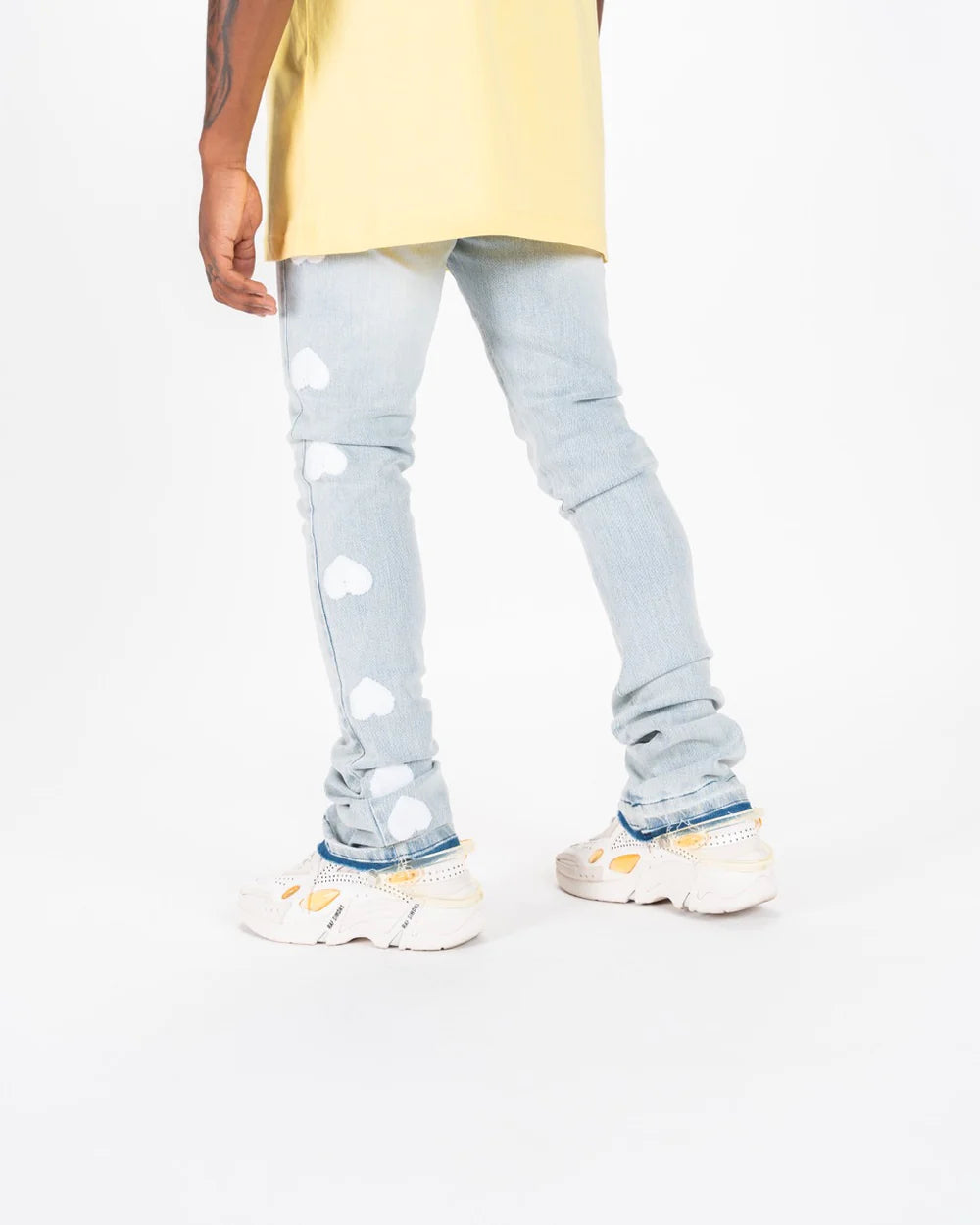 HEARTBEAT OF SUCCESS" FLARE STACK DENIM-PH-FW23-05