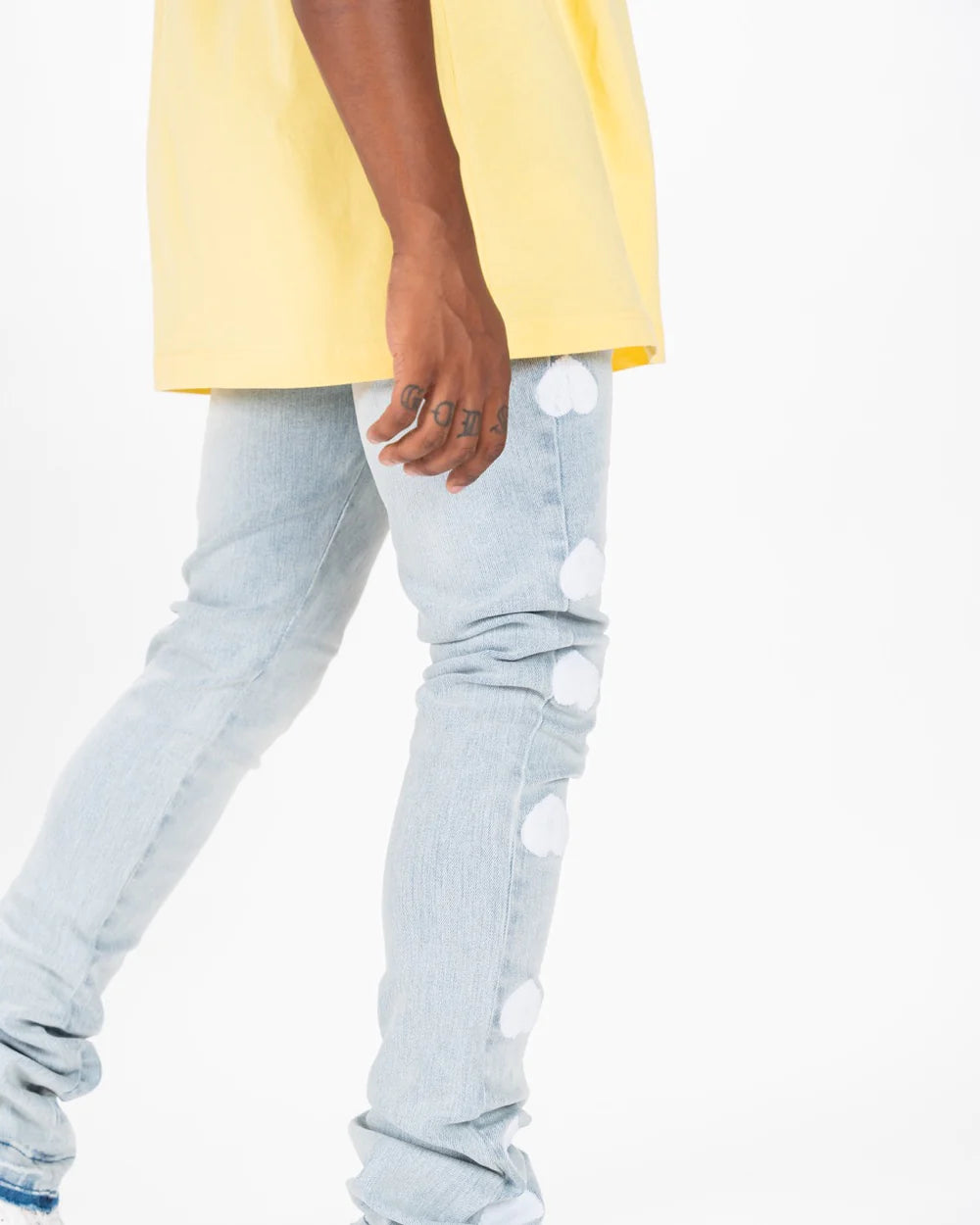 HEARTBEAT OF SUCCESS" FLARE STACK DENIM-PH-FW23-05