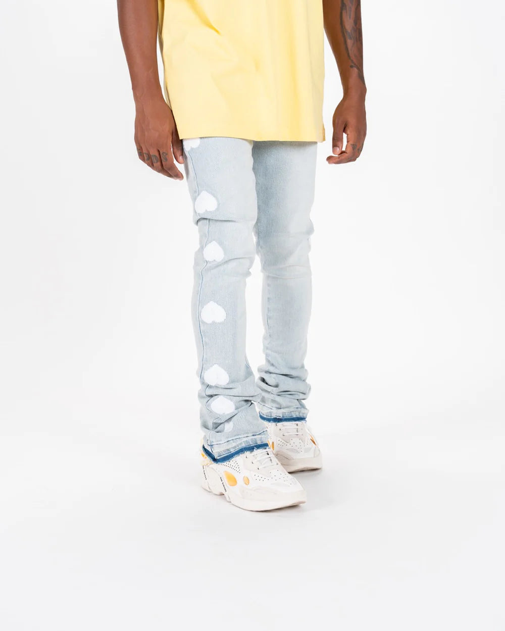 HEARTBEAT OF SUCCESS" FLARE STACK DENIM-PH-FW23-05