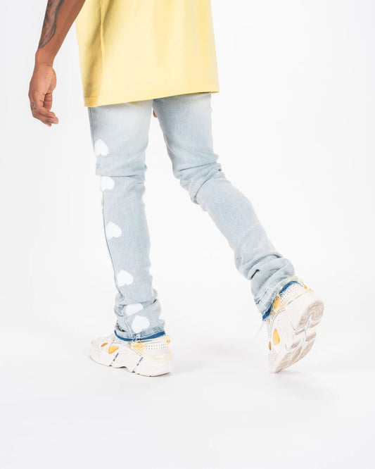 HEARTBEAT OF SUCCESS" FLARE STACK DENIM-PH-FW23-05