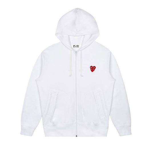 Comme des Garçons PLAY Stacked Heart Hooded Sweatshir...