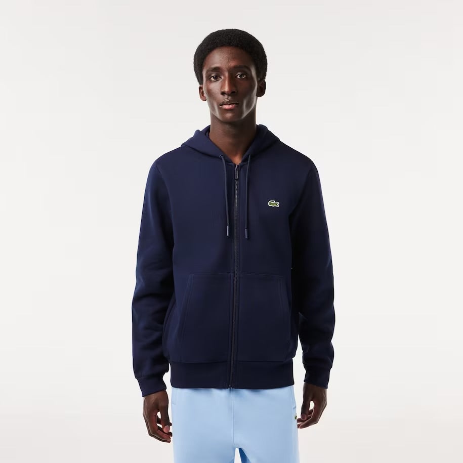LACOSTE-Men's Kangaroo Pocket Zip-Up Fleece Hoodi—SH9626 51 166