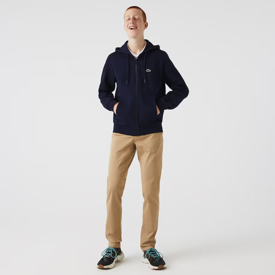 LACOSTE-Men's Kangaroo Pocket Zip-Up Fleece Hoodi—SH9626 51 166