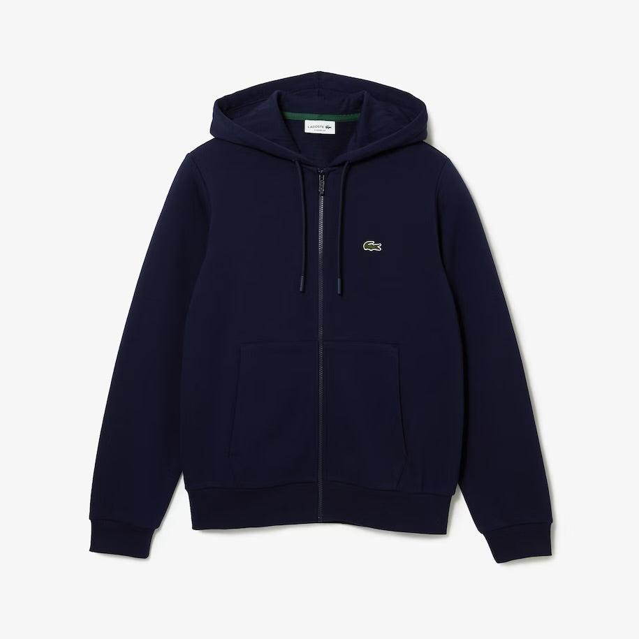 LACOSTE-Men's Kangaroo Pocket Zip-Up Fleece Hoodi—SH9626 51 166