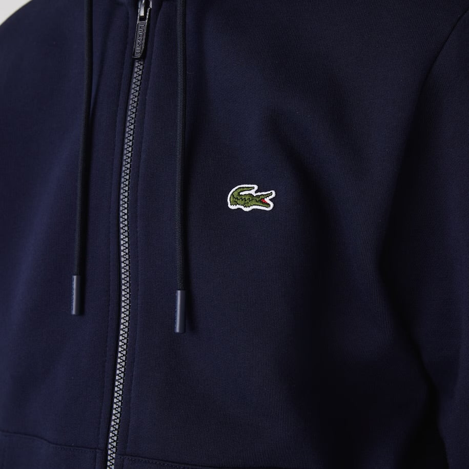 LACOSTE-Men's Kangaroo Pocket Zip-Up Fleece Hoodi—SH9626 51 166