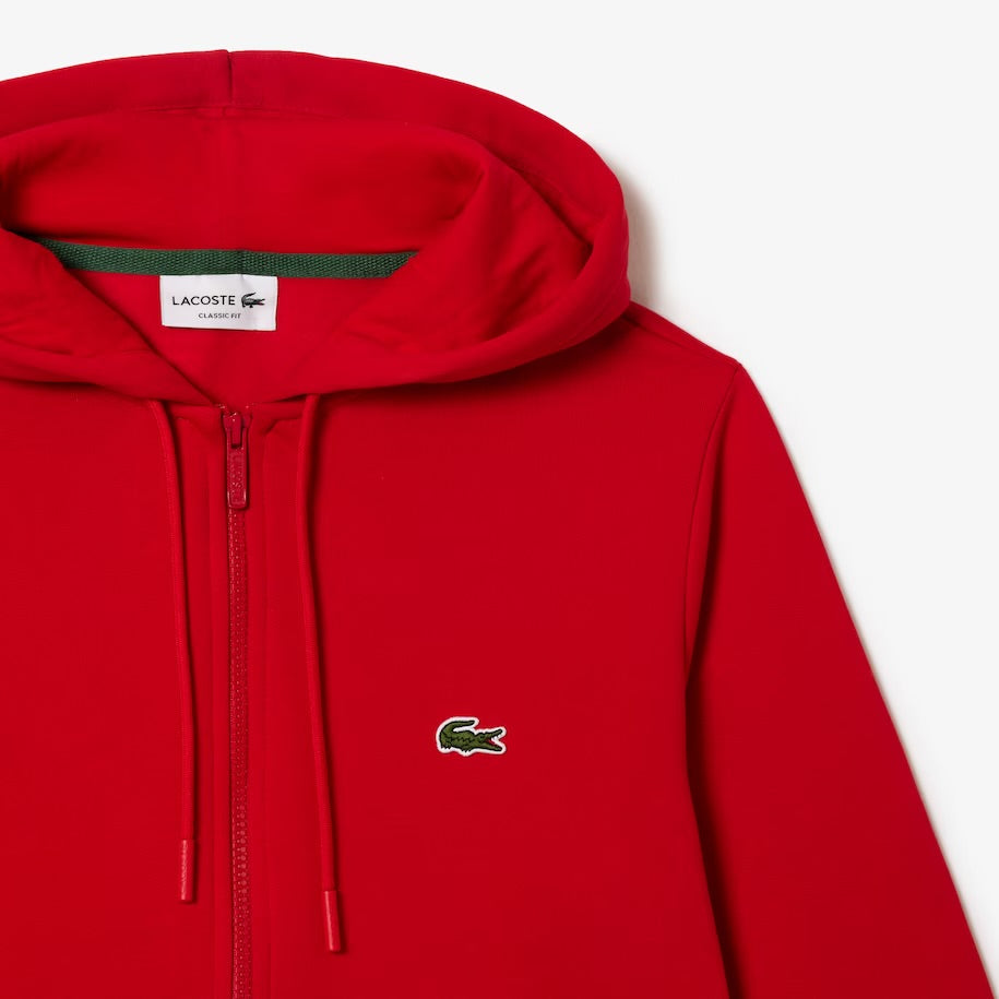 LACOSTE-Men's Kangaroo Pocket Zip-Up Fleece Hoodi—SH9626 51 240