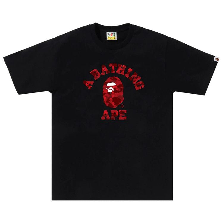 BAPE Color Camo College Tee 'Black/Red'