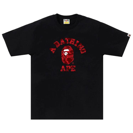 BAPE Color Camo College Tee 'Black/Red'