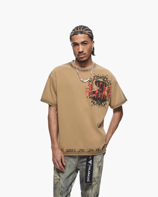 Valabasas Tan ESCAPE TEE KHAKI -VLBS-VT1-1088