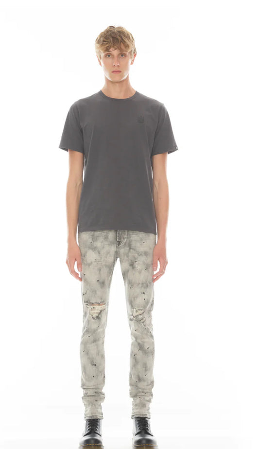 SHORT SLEEVE CREW NECK TEE 26/1'S "XX" IN CHARCOAL