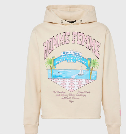 HOMME+FEMME-YACHT CLUB HOODIE CREAM