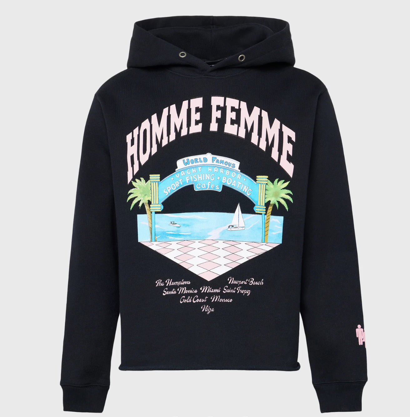 HOMME+FEMME-YACHT CLUB HOODIE BLACK