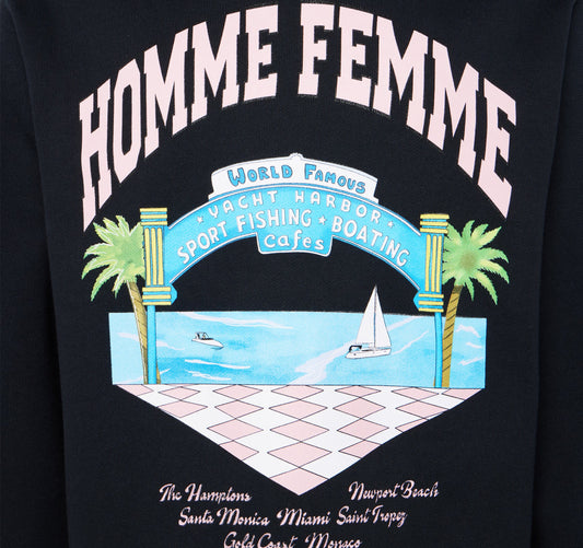 HOMME+FEMME-YACHT CLUB HOODIE BLACK